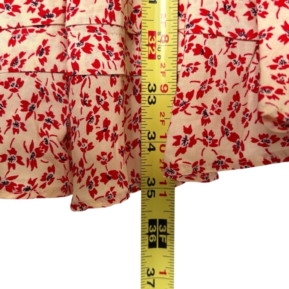 NWT Free People One Fine Day Mini Dress in Tea Combo Size S Red Floral Print - Picture 10 of 14
